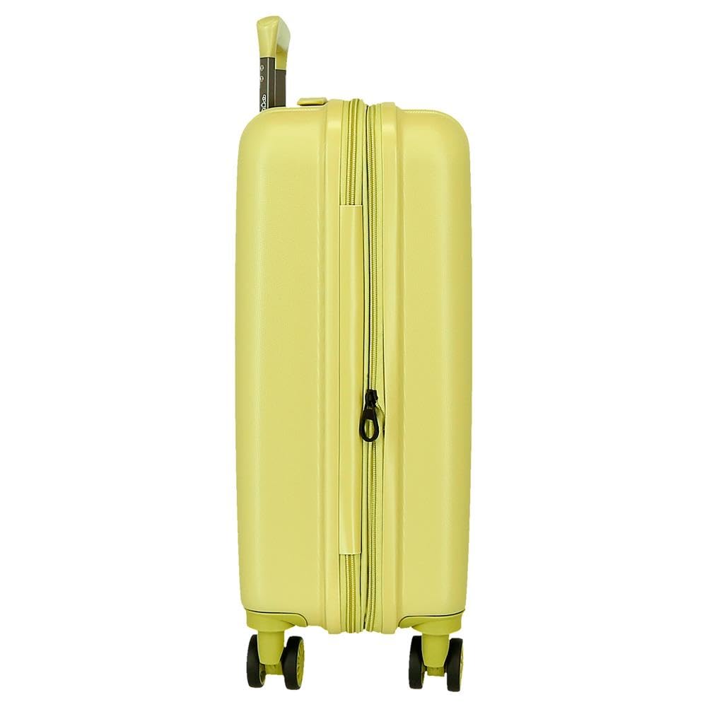 Joumma Disney Minnie Line Maleta de Cabina Amarillo 40x55x20 cms rígida 2,8 kgs Cierre TSA Integrado ABS 2,8 kgs 37L Extensible Equipaje de Mano
