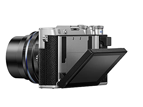 Kit de cámara Olympus Pen E-P7 Plata, Sensor de 20 MP, LCD de Alta definición abatible, 4K, Wi-Fi, Control de Perfil Monocromo y del Color. Incluye M.Zuiko Digital ED 14-42 mm EZ Negro