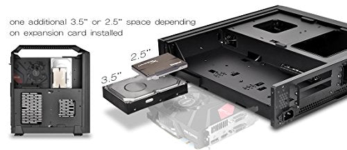 SilverStone SST-ML08B-H - Carcasa de Ordenador Milo Slim HTPC Mini-ITX, con asa, Negro