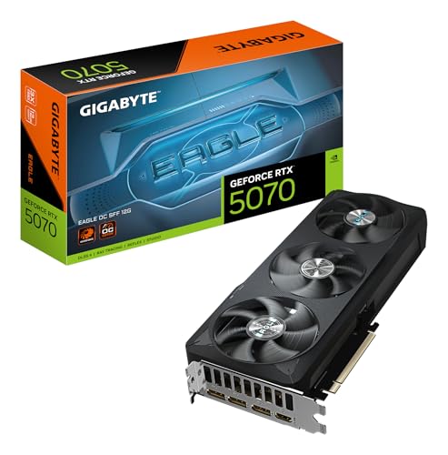 Gigabyte GeForce RTX 5070 Eagle OC SFF 12G Tarjeta Gráfica - 12GB GDDR7, 192 bits, PCI-E 5.0, 2587 MHz Core Clock, 3 x DP 2.1a, 1 x HDMI 2.1b, NVIDIA DLSS 4, GV-N5070GAMING OC-12GD