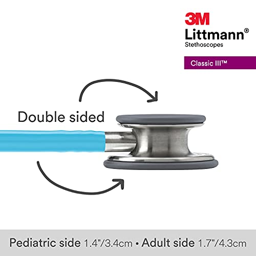 Littmann Classic III - Fonendoscopio, de acero inoxidable, 69 cm, color turquesa