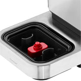 WMF Lumero - Cafetera expreso con 3 portafiltro, 1400 vatios, para 1-2 tazas de expreso, 15 bares, reposavasos, espumador de leche, prensador de café, luz led, acero inoxidable mate