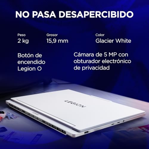 Lenovo Legion 7 Gen 10 – Portátil Gaming IA 16" OLED (Intel Core Ultra 9 275HX, NVIDIA GeForce RTX 5060, 32 GB RAM, 1 TB SSD, 240 Hz, Wi-Fi 7, Sin Sistema Operativo) QWERTY RGB Español - Blanco