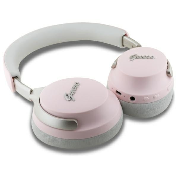 CG MOBILE Guess Auriculares Bluetooth ANC/ENC DB Metal Script Logo Rosa
