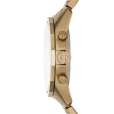 Armani Exchange Reloj Tono Oro para Hombre, Movimiento cronógrafo Cuarzo y Caja 44mm con Correa Acero Inoxidable, Tono Dorado y Crema
