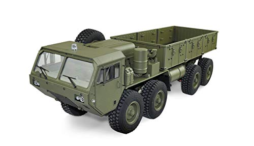 Amewi U.S. Camión 8 x 8 volquete 1:12, vehículo Militar teledirigido, Color Verde (22437)