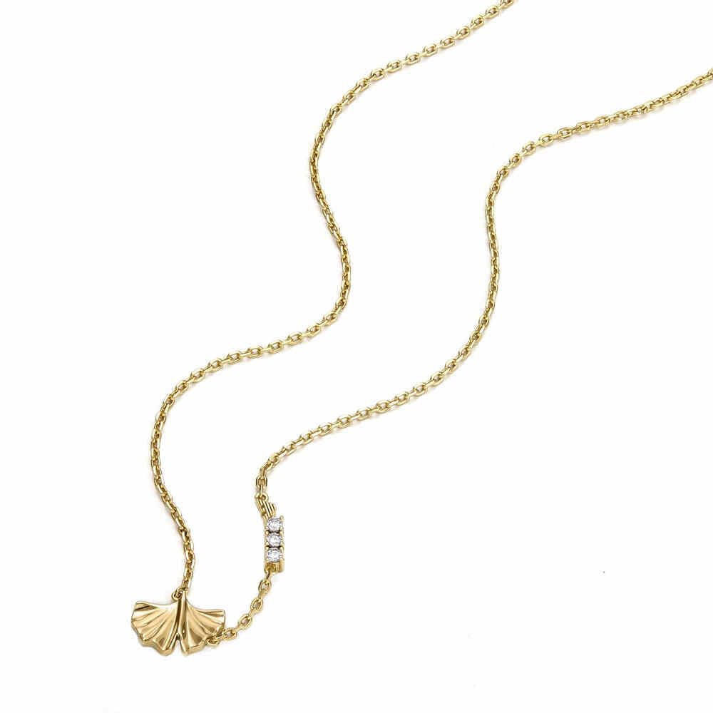 Emporio Armani Collar de latón con cierre de langosta en tono dorado para mujer