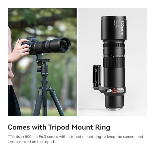 TTArtisan Teleobjetivo de Cuerpo metálico F6.3 de 500 mm Compatible con Montura GFX, Color Negro