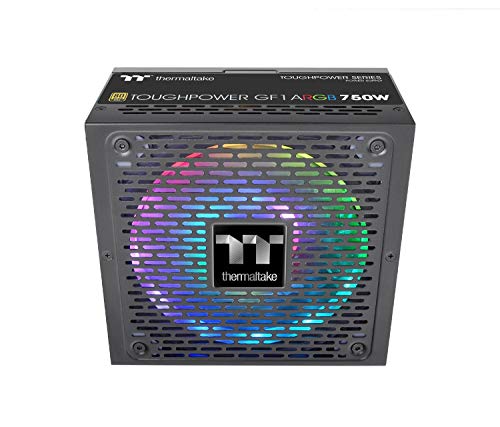 Thermaltake Toughpower GF1 750W ARGB | Fuente de alimentación para PC ATX | 80 Plus Gold | Totalmente Modular | Ventilador silencioso de 140 mm | Certificación UE | Negro