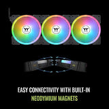 Thermaltake SWAFAN EX 14 ARGB Ventilador de refrigeración para PC, 3 ventiladores, 500~2000 RPM, conexión magnética, cuchillas reversibles, sincronización con software MB RGB, CL-F168-PL14SW-A,