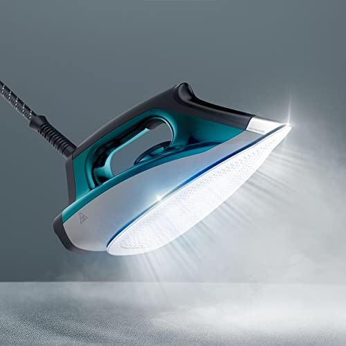 Rowenta Compact Steam Pro DG7623 Centro de planchado, 6.3 bares de presión, golpe de vapor de 325 g/minuto, suela antiarañazos deslizante, sistema eco, Color Azul/Negro