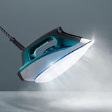 Rowenta Compact Steam Pro DG7623 Centro de planchado, 6.3 bares de presión, golpe de vapor de 325 g/minuto, suela antiarañazos deslizante, sistema eco, Color Azul/Negro