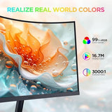 KOORUI Monitor Curvo - 27 Pulgadas Full HD (1920x1080 a 75 Hz, 5ms, VA 3000:1, Curvatura 1500R, HDMI, VGA, Antirreflejo, Eye Ease, Inclinación)