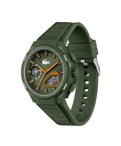 Lacoste Reloj de Cuarzo Multifuncional Analógico-Digital para hombre Colección LC33 Collection con Correa en silicona