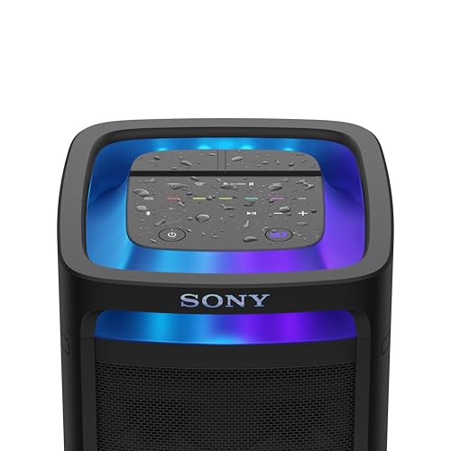Sony ULT Tower 9, Ultimate Bluetooth Party Speaker, 25 H de batería y alimentación de Red, 2 Modos ULT Power Sound, X-Balanced Speaker, 360 Luces y Sonido, entradas de Karaoke, Negro