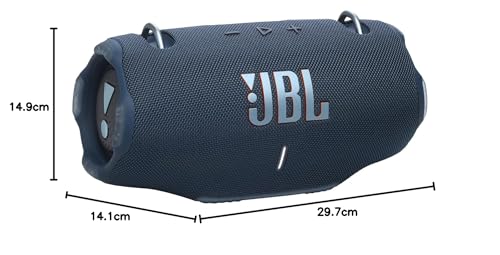 JBL Xtreme 4, altavoz bluetooth portátil con sonido JBL Pro, resistente al agua IP67, correa para el hombro, azul, Enchufe EU (tipo C)