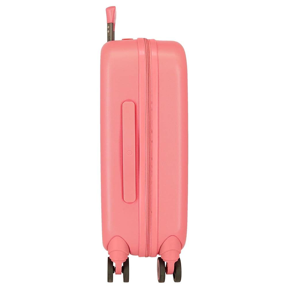 Enso Ciao Bella Maleta de Cabina Rosa 40x55x20 cms Rígida ABS Cierre TSA Integrado 37L 3,22 kgs 4 Ruedas Dobles Equipaje Mano