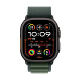 Apple Watch Ultra 2 GPS + Cellular Smartwatch, Reloj Deportivo con Caja de Titanio Negro Resistente de 49 mm y Correa Loop Alpine Verde Oscuro - Talla S. Monitor de entreno y Neutro en Carbono