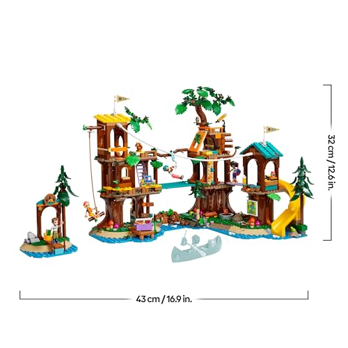 Lego Friends Campamento de Aventura: Casa del Árbol con 5 Animales de Juguete, Regalo para Niñas y Niños de 8 Años o Más, 5 Mini Muñecas y Muñecos y Figura de Búho, Casita de Muñecas 42631