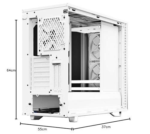 Fractal Design Define 7 White Brushed Aluminum/Steel E,ATX Silent Modular Tempered Glass Window Mid Tower Computer Case