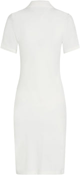 Tommy Hilfiger Vestido Tipo Polo Mujer 1985 Pique Slim Fit, Blanco (Ecru), S