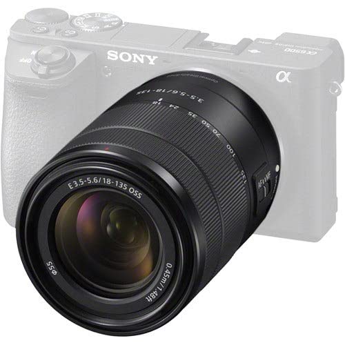 Sony Lente Zoom (Montura E, Formato APS-C, 18 - 135 mm F3.5-5.6 Oss, Zoom de 7.5 X), Color Negro