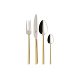 Villeroy & Boch La Classica Cubertería para hasta 6 personas, 24 piezas, Acero inoxidable; Parcialmente bañada en oro