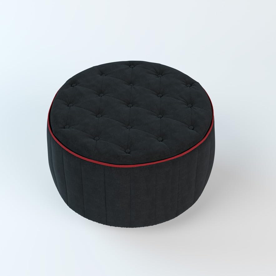 Ruumstore Puff, poliéster, Negro, Talla única