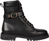 Tommy Hilfiger Mujer Botines de caña baja Buckle Lace Up Botas, Negro (Black), 37 EU