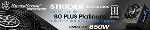 SilverStone SST-ST85F-PT - Serie Strider Platinum, 850W 80 Plus Platinum ATX PC Fuente de alimentación, 120mm, 100% modular