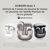 XIAOMI Buds 5 – Auriculares inalámbricos, cancelación Activa de Ruido, Harman Audio EFX, Hi-Res, diseño ergonómico, hasta 30 Horas de batería, Gris (Versión ES)