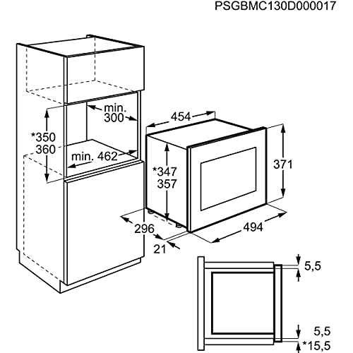 AEG MBB1755SEM Integrado Solo - Microondas (Integrado, Solo microondas, 17 L, 800 W, Tocar, Acero inoxidable)