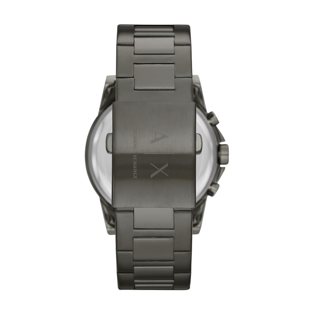 Armani Exchange Reloj para hombre, movimiento cronógrafo de cuarzo y caja de 45 mm con correa de acero inoxidable, Gris