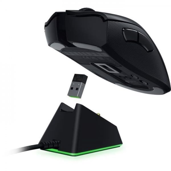 Razer DeathAdder V2 Pro - Ratón Gaming inalámbrico ergonómico (interruptores ópticos, enfoque óptico + sensor de 20K, memoria integrada, programable) Negro
