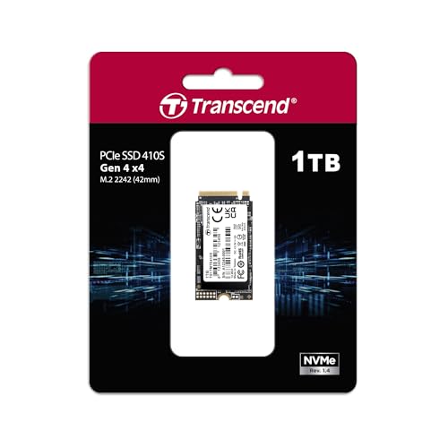 Transcend 1TB M.2 NVMe SSD 2242 PCIe Gen4x4 MTE410S Máx. Lectura/Escritura: 5,000 MB/s/4,300 MB/s TS1TMTE410S