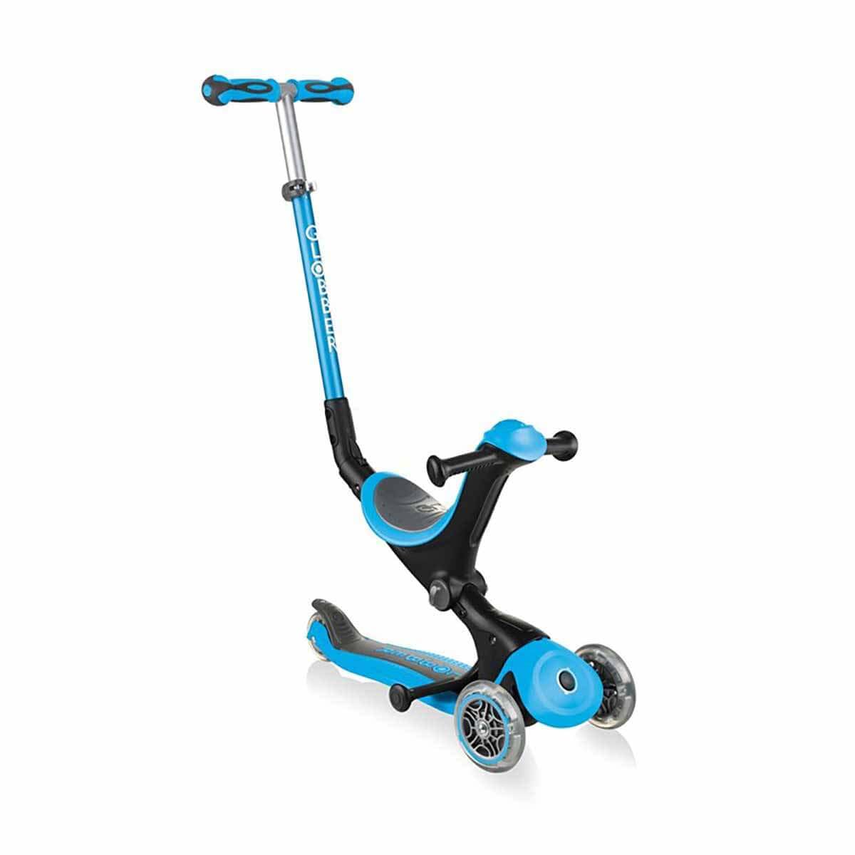 Globber Patinete 3 Ruedas Modelo GO UP Deluxe Sky Blue, Azul Claro, à Partir de 15 Meses
