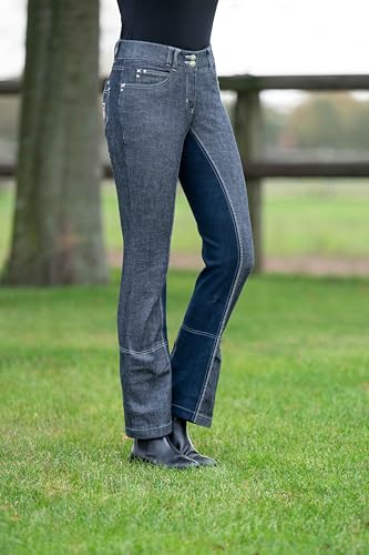 HKM Pantalones Jodhpur -Miss Blink- 1/1 Alos Besatz6169 para Mujer, 6169 Azul Vaquero Azul Oscuro, 40 EU