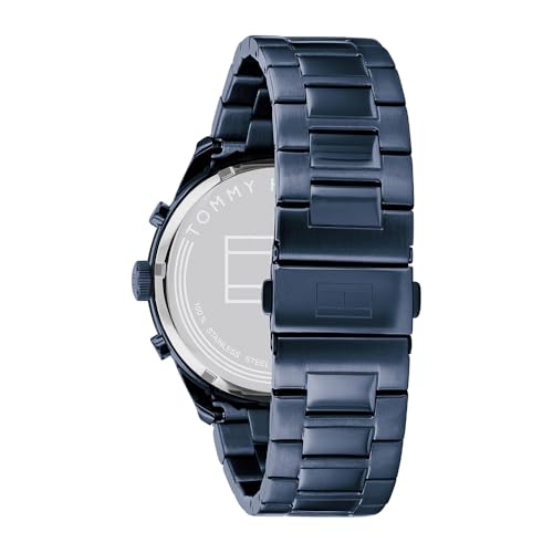 Tommy Hilfiger Reloj Analógico de Cuarzo Multifunción para Hombre con Correa de Acero Inoxidable Azul - 1791945