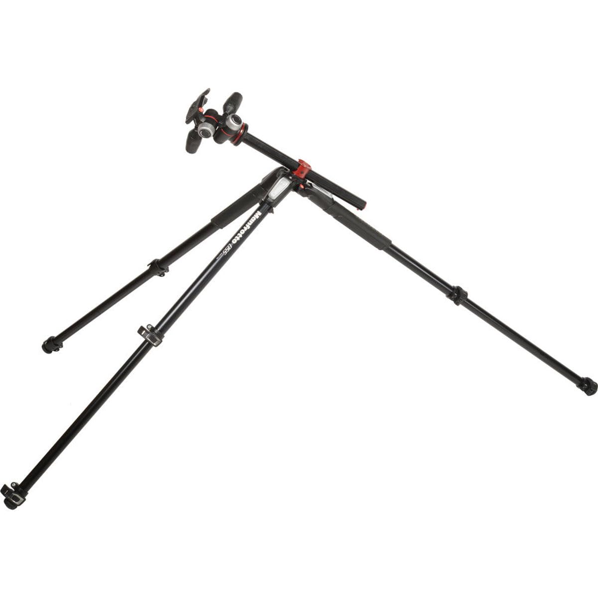 Manfrotto Trípode de Aluminio de 3 Secciones con Cabeza de 3 Vías, Kit de Accesorios de Fotografía Profesional, Trípode de Cámara con Cabezal