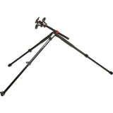 Manfrotto Trípode de Aluminio de 3 Secciones con Cabeza de 3 Vías, Kit de Accesorios de Fotografía Profesional, Trípode de Cámara con Cabezal
