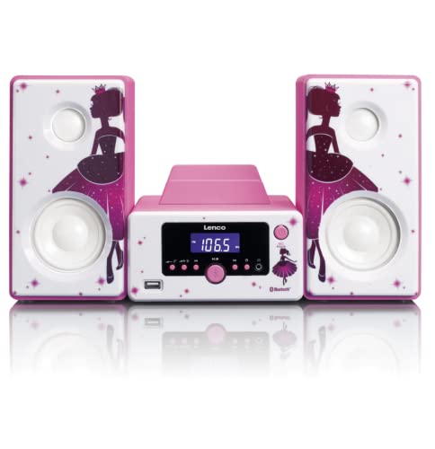 Lenco MC-020 Home Audio Mini System 10W Rosa, Blanco - Microcadena (Home Audio Mini System, Rosa, Blanco, Imagen, 10 W, FM,PLL, Azul)
