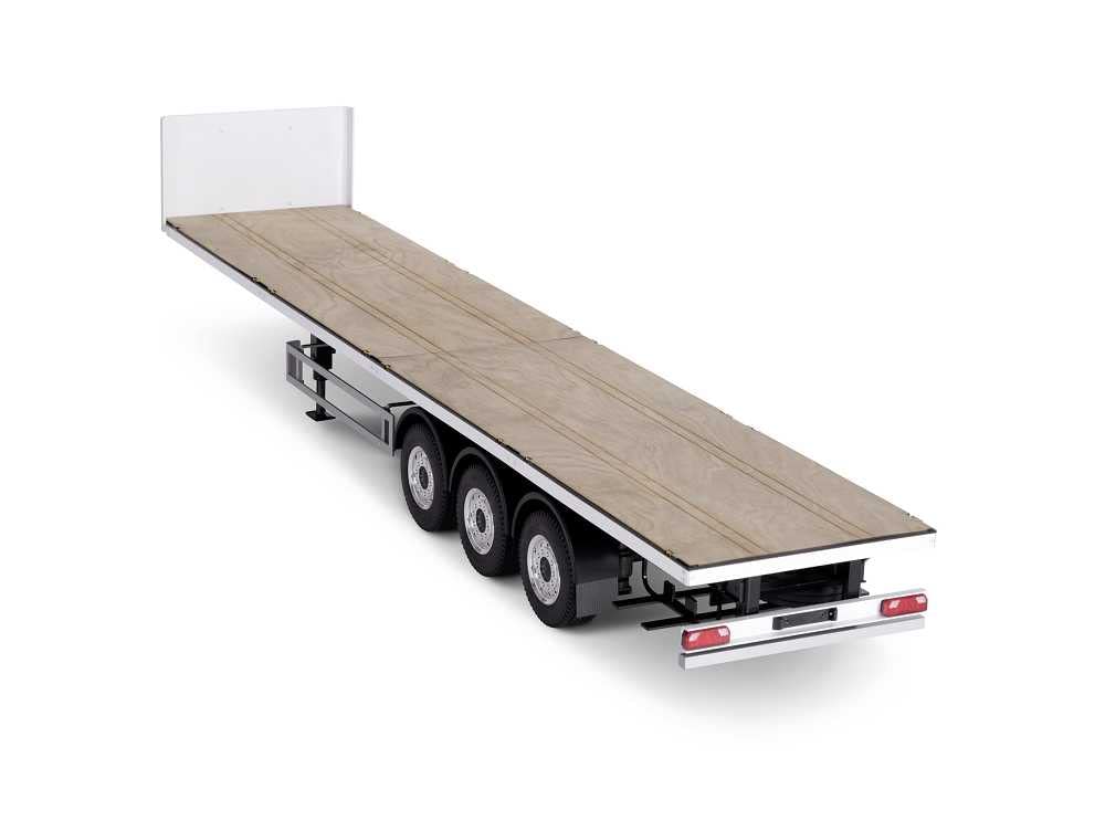 Carson-Fahrzeug 500907650 3 Ejes Cama Plana III Acero impresión RC, semirremolque, Escala 1:14, Piezas de Tuning, Accesorios, construcción de Modelos, Fabricado en Alemania, Multicolor, L
