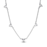 Pandora Timeless Collar con diseño de corazones de plata de ley con circonitas cúbicas transparentes
