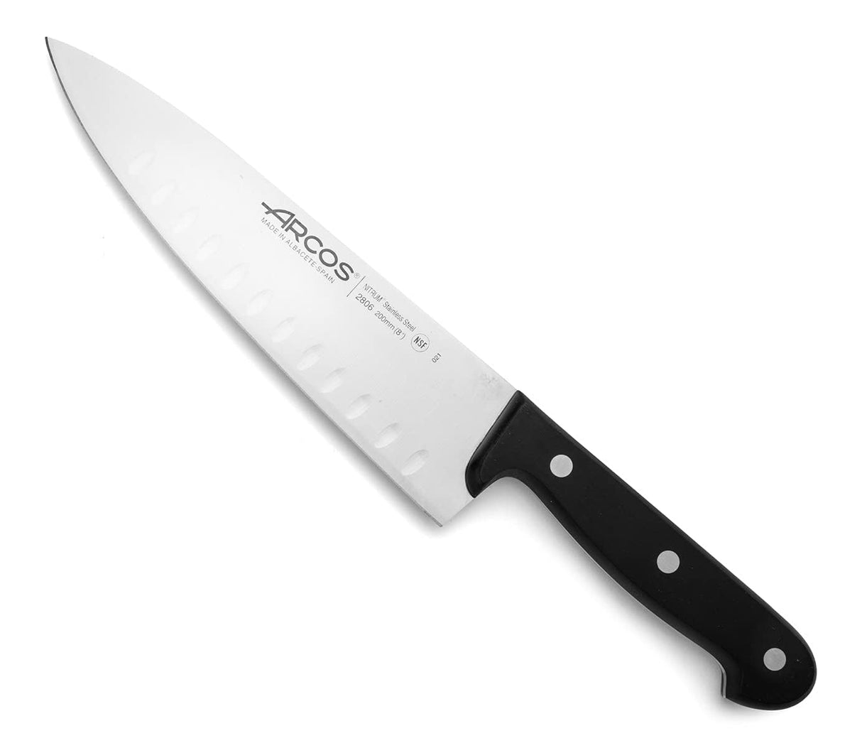 ARCOS Universal Juego de Cuchillos de Cocina Profesional + Tijeras con Bloque de Madera. Set de 5 Cuchillos + Tijeras de Acero Inoxidable. Bloque de Cuchillos para Cocinar.