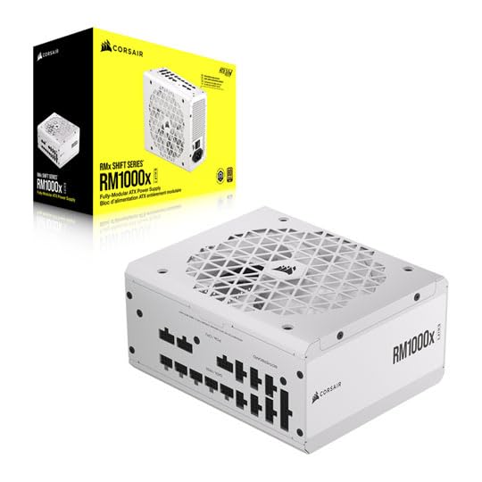 CORSAIR RM1000x Shift - Fuente de alimentación ATX Totalmente Modular - 80 Plus Gold - ATX 3.1 - PCIe 5.1 - Zero RPM - Interfaz Lateral Modular - Blanco