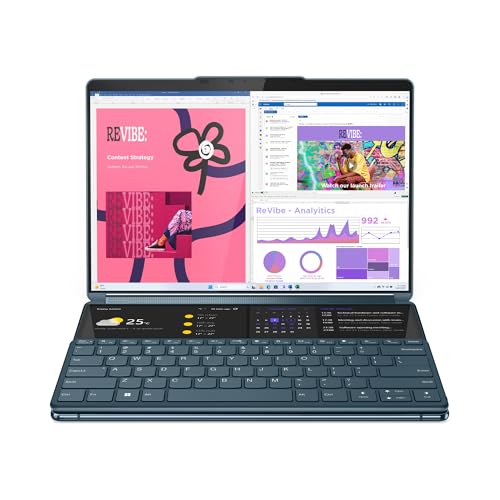 Lenovo Yoga Book 9 Gen 9 – Ordenador Portátil AI PC Convertible Doble Pantalla Táctil 13.3" 2.8K OLED (Intel Core Ultra 7 155U, 16GB RAM, 1TB SSD, Wi-Fi 6E, Win 11) Teclado QWERTY Español, Tidal Teal