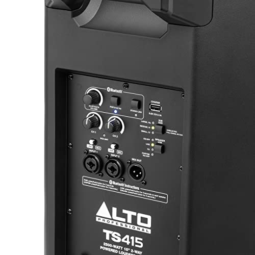 Alto Professional TS415 Altavoz PA Activo de 2500W 15" con Mezclador de 3 Canales, Streaming Bluetooth, Emparejamiento Inalámbrico de Altavoces, DSP y App Alto