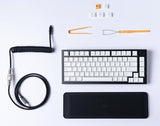 Glorious Gaming GMMK PRO 75% - Teclado gaming mecánico modular, TKL, carcasa de 1,5 kg, personalizable, cable espiral, reposamuñecas, keycaps blancas, RGB, distribuciones QWERTY nórdico - Negro