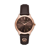 Michael Kors Reloj Slim Runway para Mujer, 38 mm, Movimiento trifuncional de Cuarzo con Correa de Piel