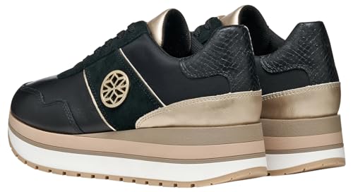 Geox D New KENCY A, Zapatillas Mujer, Black, 37 EU